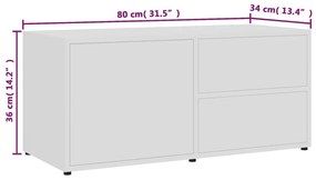 Móvel de TV 80x34x36 cm derivados de madeira branco