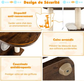 Árvore de escalada moderna para gatos com coluna de corda de sisal resistente a arranhões para gatos