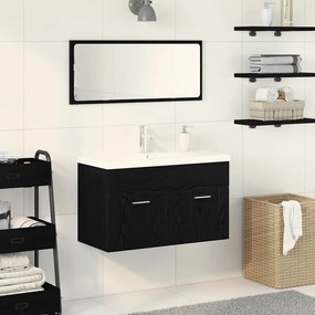 vidaXL Armário de lava-louça Carvalho Preto 90 x 38.5 x 46 cm