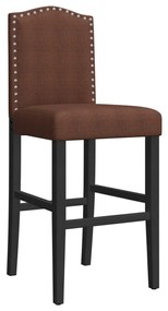 Cadeiras de bar 2 pcs madeira de seringueira maciça e tecido