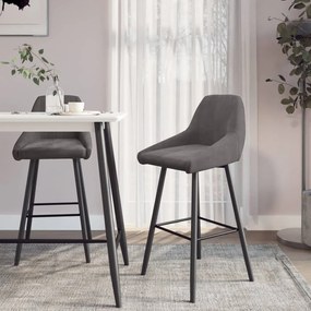 vidaXL Bancos de bar 2 pcs veludo cinzento-escuro