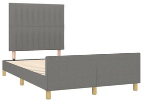 Estrutura de cama sem colchão cinza escuro 120x190 cm tecido