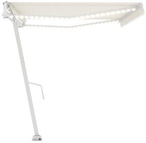 Toldo automático com LED e sensor de vento 500x300 cm cor creme