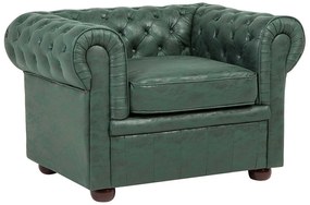 Poltrona em pele sintética verde CHESTERFIELD Beliani