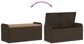 Banco de arrumação com almofadão 115x51x52 cm vime PE castanho