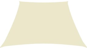 Para-sol estilo vela tecido oxford trapézio 3/5x4 m cor creme