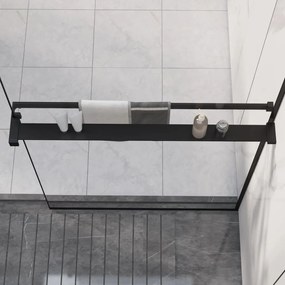 153615 vidaXL Prateleira de duche p/ divisória chuveiro 80 cm alumínio preto