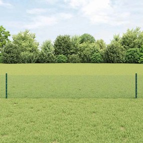 vidaXL Cerca de Arame Soldado com 5 Postes Verde 0,4x10 m Aço