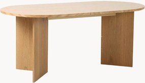 Mesa de jantar oval em folha de carvalho Miranda, 180 x 90 cm