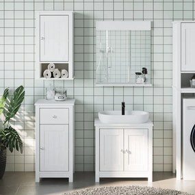 vidaXL 3 pcs conjunto de móveis para WC BERG pinho maciço branco