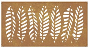 Decoração p/ muro de jardim 105x55 cm aço corten design folhas