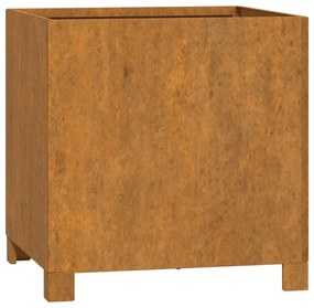 Vasos/floreira c/ pernas 2pcs 42x40x43cm aço corten enferrujado