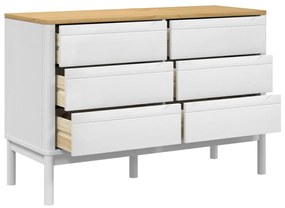 Cómoda FLORO madeira de pinho maciça branco