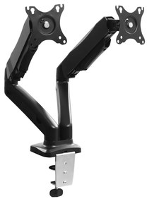 50554 vidaXL Suporte de mesa p/ monitor ou TV 13"-27" mola a gás braço duplo