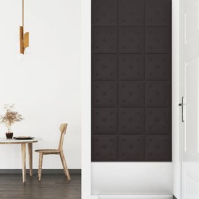 Painel parede 12 pcs 30x30 cm couro artificial 1,08 m² preto