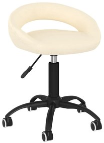 vidaXL Cadeira de jantar giratória veludo cor creme