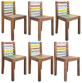 vidaXL Cadeiras de jantar 6 pcs madeira recuperada maciça