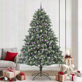 vidaXL Árvore de Natal Artificial Verde 240 cm PVC, Plástico e Aço