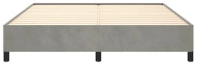 Estrutura de cama sem colchão 160x200 cm veludo cinzento-claro