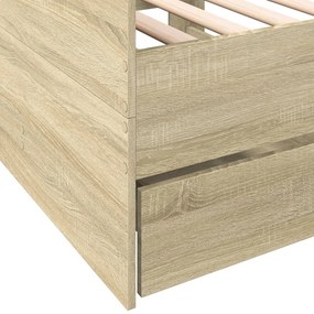 Sofá-cama com gavetas sem colchão 90x190 cm carvalho sonoma