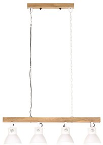 Candeeiro de teto industrial E27 madeira de mangueira branco