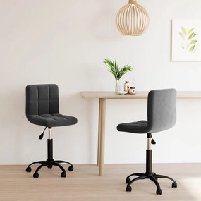 vidaXL Cadeiras de jantar giratórias 2 pcs veludo preto