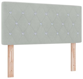 Cama Box Spring com Colchão vidaXL Cinza Claro 120x200 cm Veludo