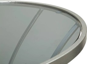 Mesa Trixy - Metal Prata e Topo de Vidro Temperado - Ø 56 cm x 68 cm