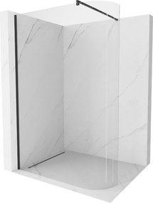 Mexen Kioto-R parede de chuveiro arredondada Walk-in 140 x 200 cm, transparente 8 mm, preta - 800-140-101-70-06