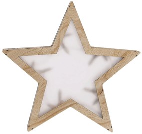 Decoração em madeira clara com LED em forma estrela 35 cm NASTOLA Beliani