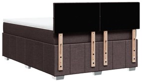 Cama com molas/colchão 160x200 cm tecido castanho-escuro