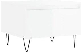 Mesas de centro 2pcs 50x46x35cm deriv. madeira branco brilhante