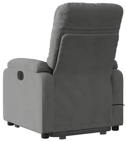 Poltrona massagens reclin. elevatória microfibra cinza-escuro