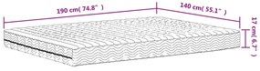Colchão de espuma 140x190 cm dureza H2 H3 branco