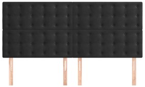 Cabeceira de cama 4 pcs veludo 100x5x78/88 cm preto