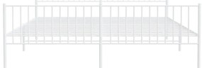 Estrutura de cama com cabeceira e pés 180x200 cm metal branco