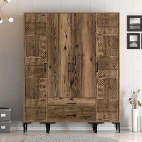 Roupeiro Kumsal PTP – Nogueira – 160x47,5x201,4 cm