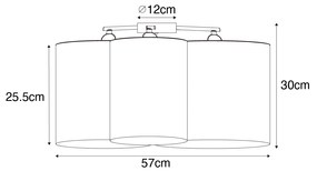 Luminária de teto branco cinza e marrom 3 luzes - Multidrum Moderno