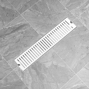 VidaXL Dreno de chuveiro com ventilação 53x14 cm aço inoxidável