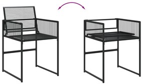 Cadeiras de jardim 4 pcs vime PE preto