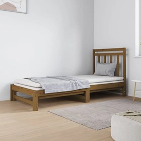 3124760 vidaXL Estrutura sofá-cama de puxar 2x(90x190)cm pinho maciço castanho
