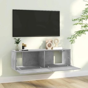 Móvel de TV Lude de Parede de 100cm - Cinzento Cimento - Design Modern