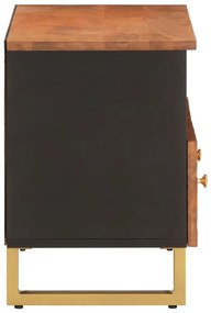 Móvel de TV 70x33,5x46 cm mangueira maciça castanho e preto