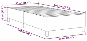 Cama Box Spring vidaXL Azul 90x200 cm Tecido Cotelê