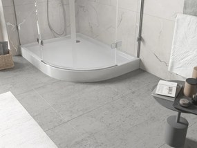 Mexen Flow+ base de duche semicircular assimétrica esquerda 90 x 80 cm, branco brilhante - 46Q108090LH