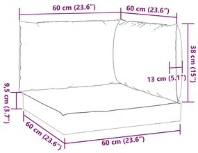 Almofadões p/ móveis de paletes 3 pcs tecido oxford turquesa