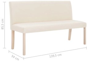 Banco 139,5 cm poliéster creme