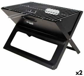 Churrasco Portátil Aktive Preto 45 X 30 X 29 cm Aço Ferro