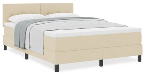 Cama Box Spring com Colchão Creme 140x200 cm Tecido
