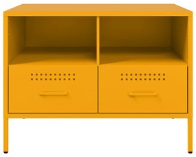 Móveis de TV 2 pcs 68x39x50,5 cm aço amarelo mostarda